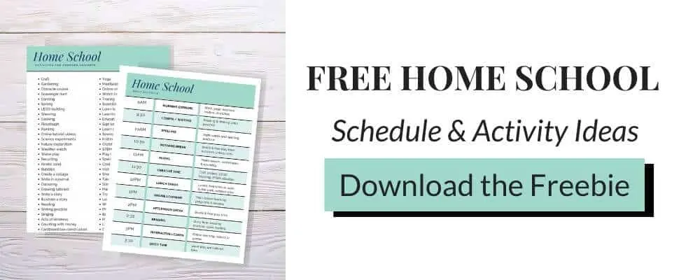 Home schooling printable schedule