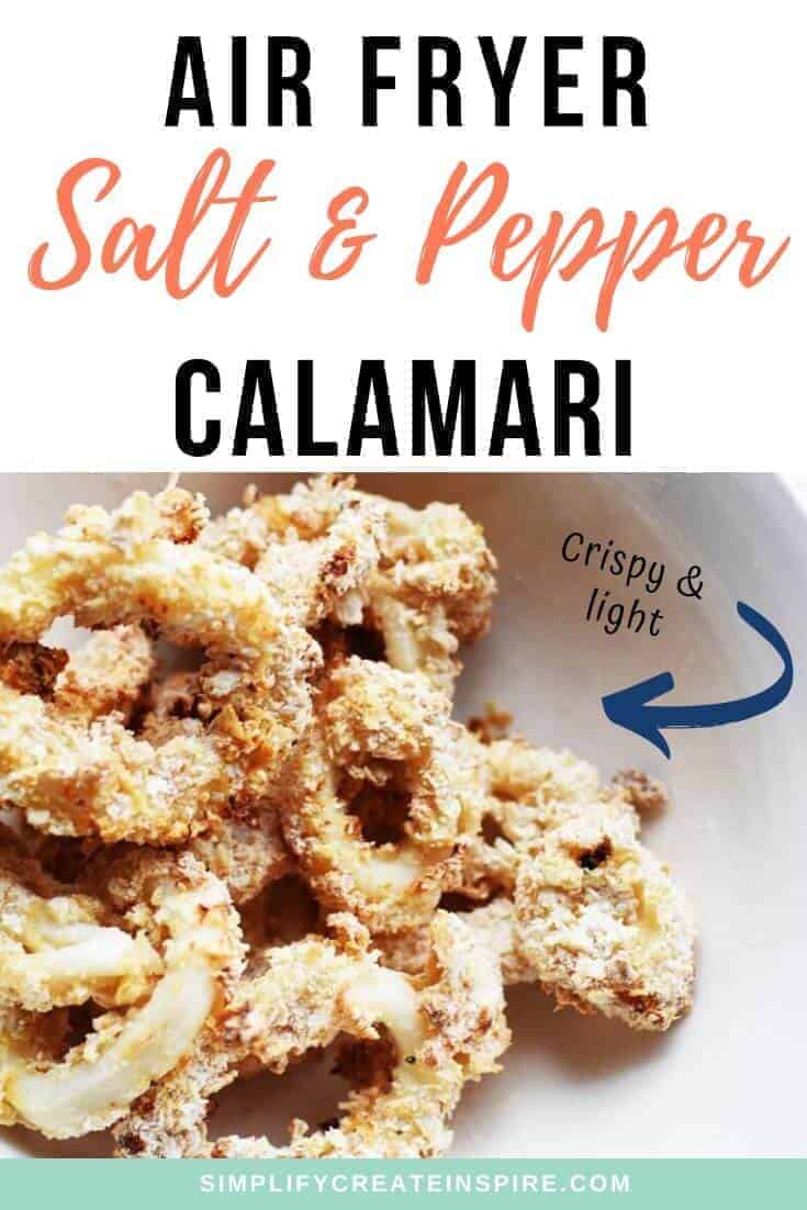 Air fryer calamari with salt and pepper seasoning