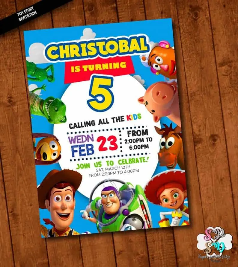 Toy story birthday invitation