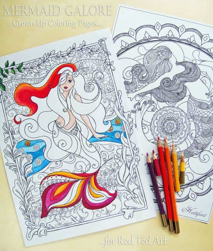 Mermaid colouring pages