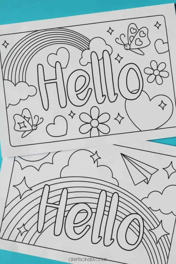 Printable colouring cards