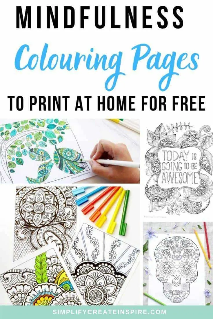Free printable mindfulness colouring pages for adults and kids