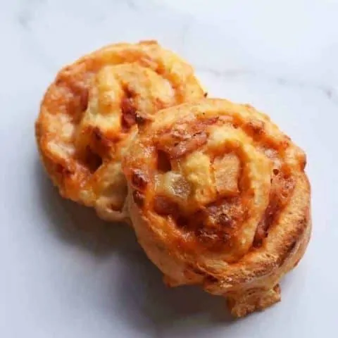 Homemade pizza scrolls