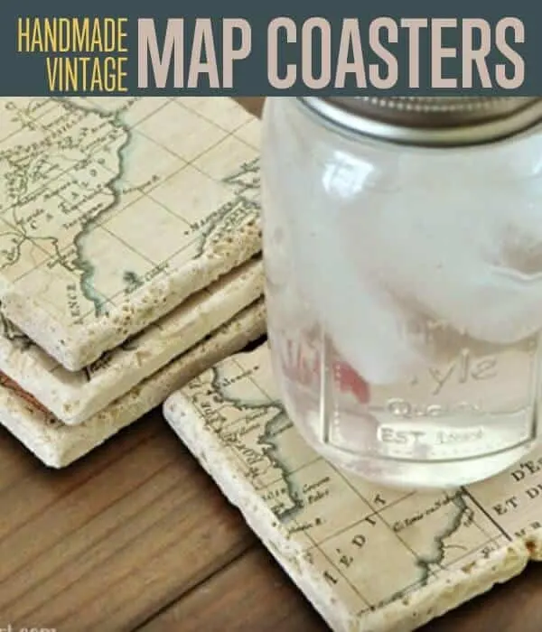 Diy map coasters with tiles diy father's day gift ideas