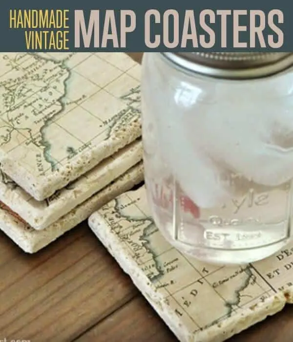 diy map coasters with tiles diy father's day gift ideas