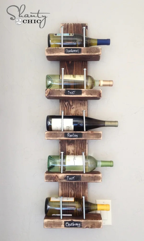 Upcycled pallet wine rack