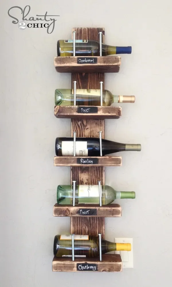 upcycled pallet wine rack