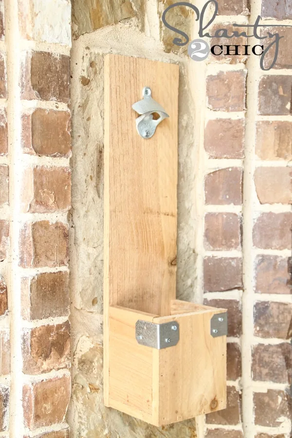 Wooden bottle opener wall mountd