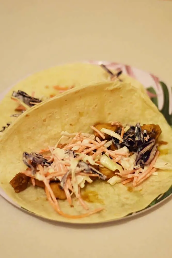 Teriyaki chicken tacos