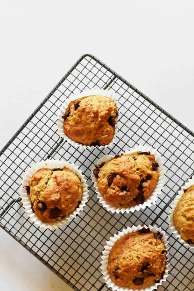 Banana muffins with chocolate chips