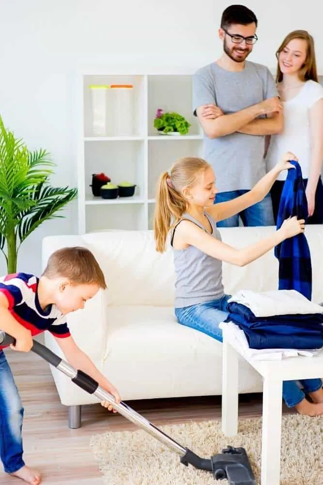 Kids doing household chores