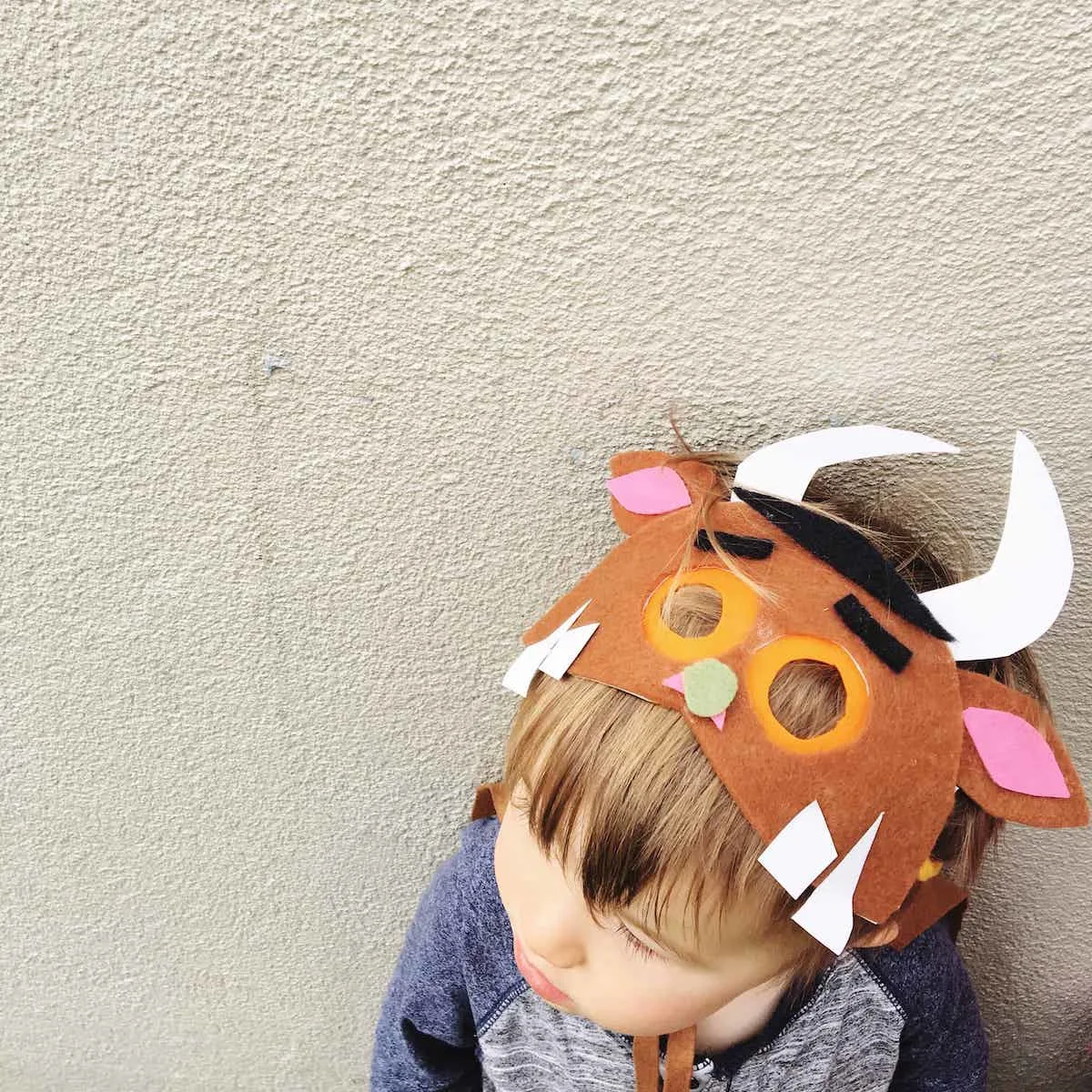 Gruffalo costume - homemade gruffalo mask