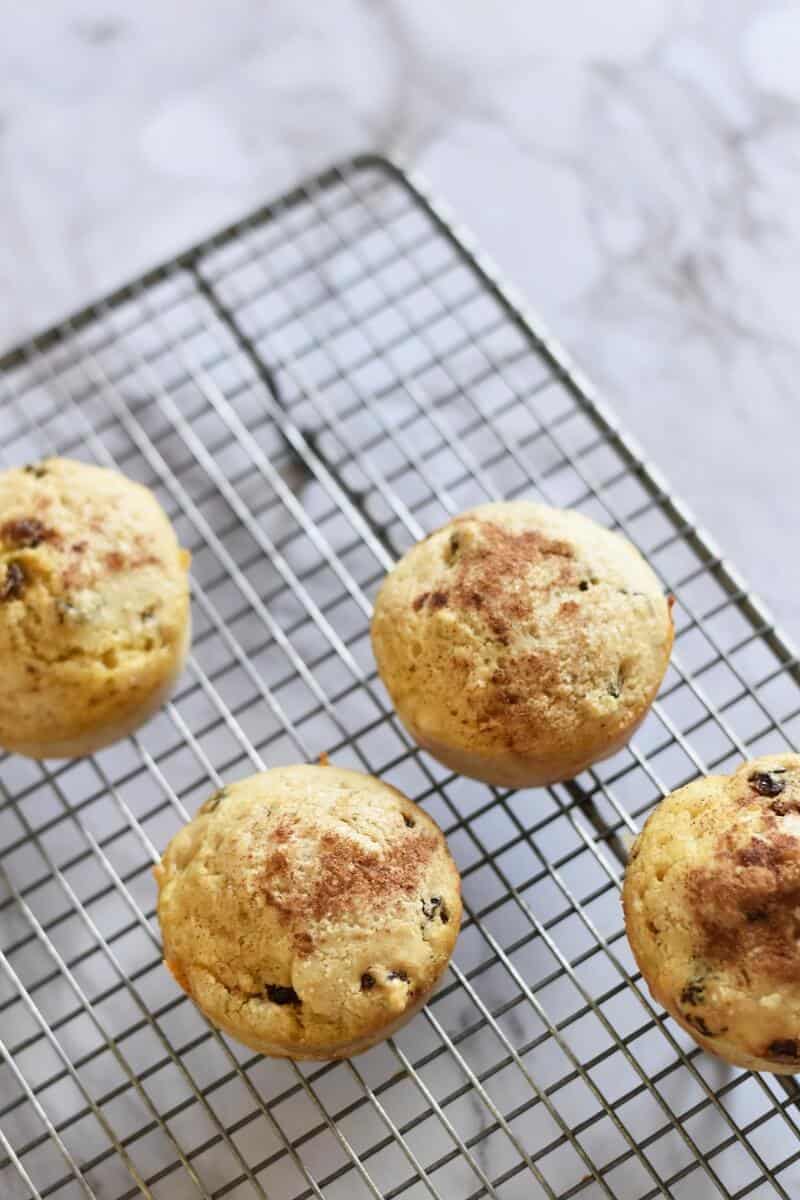 Mashed potato muffins on a cooling rack