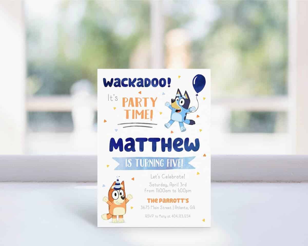 Bluey party invitation
