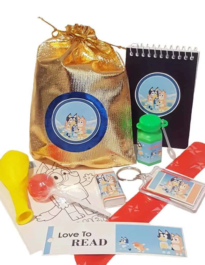 Bluey birthday party ideas favour bags