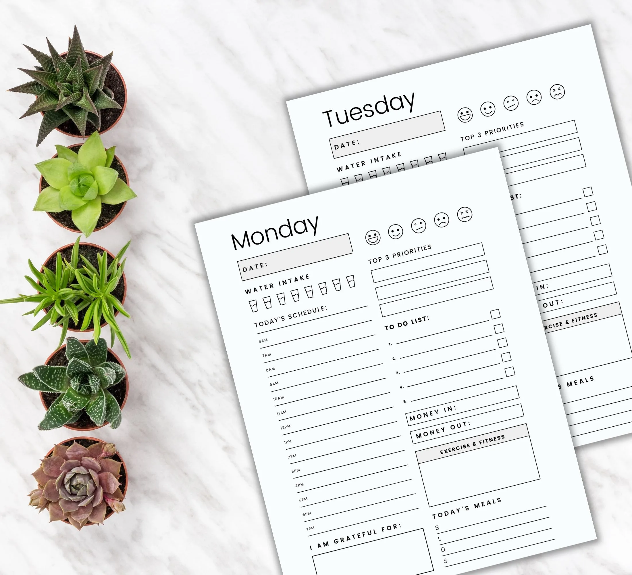 Daily planner pages printable planner