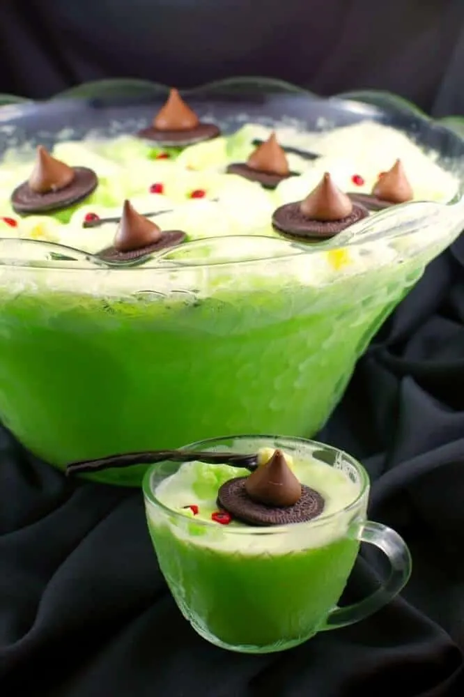 Melting witch punch halloween drinks for kids