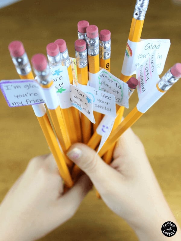 37 Easy DIY Class Gift Ideas For Students 24 Pencils with kind notes