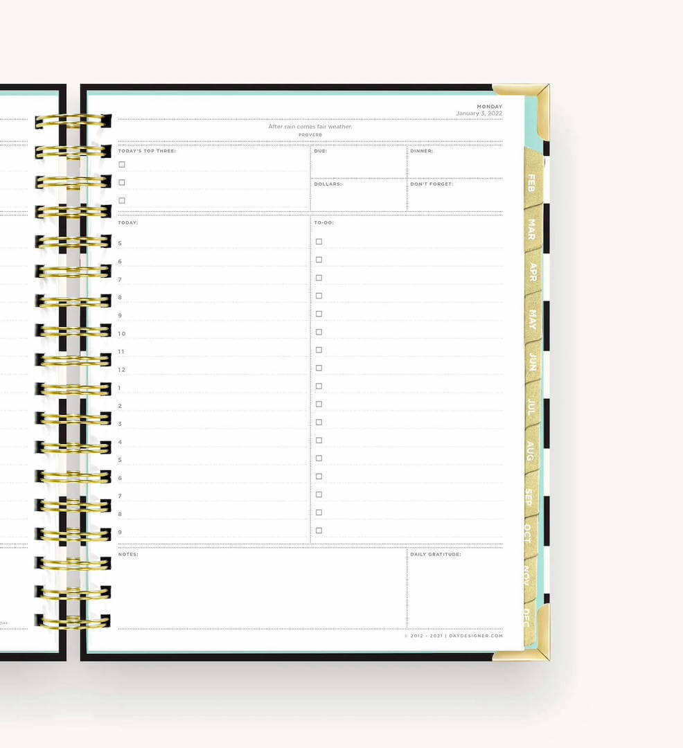 day designer daily planner page