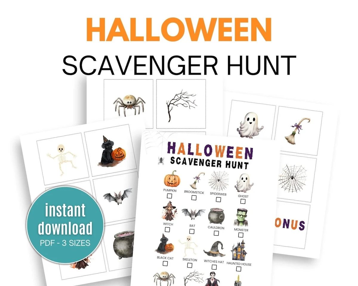 Halloween scavenger hunt banner.
