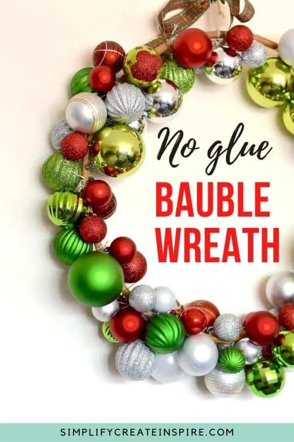 DIY Bauble christmas wreath tutorial