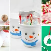 collage of easy diy class gift ideas for students to make for Christmas.