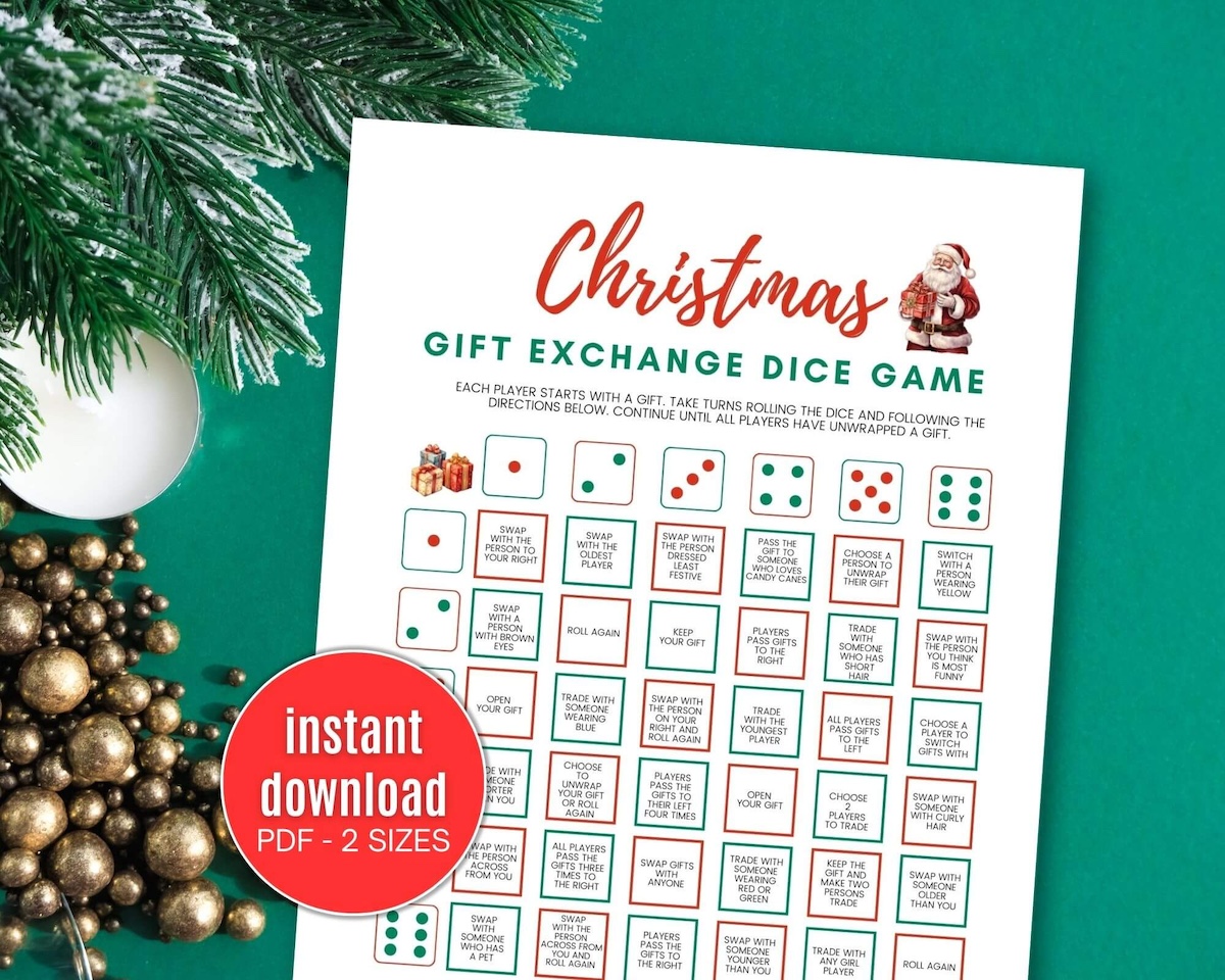 Christmas gift exchange dice game.