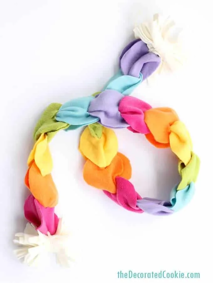 Handmade rainbow scarf no sew