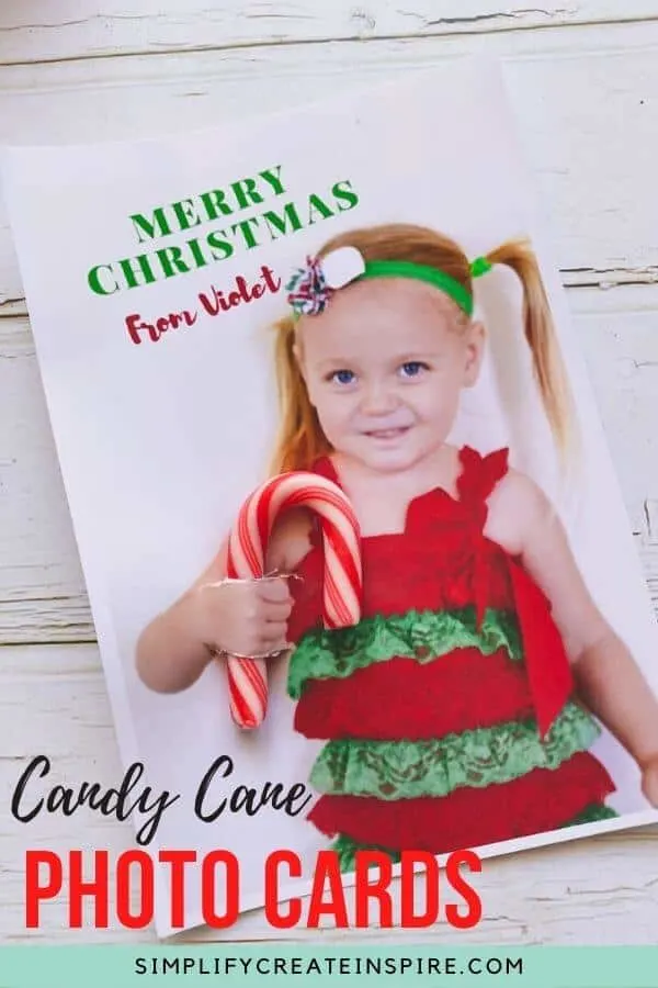 Photo christmas cards with candy canes