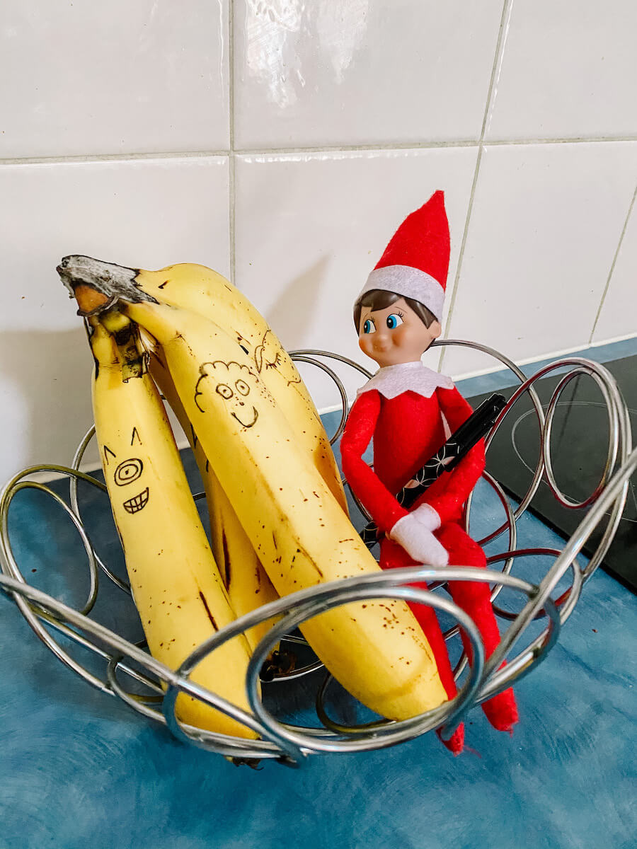 Elf on the shelf banana drawing