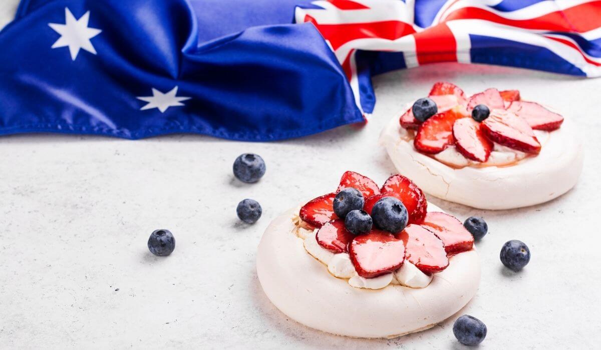 Australia day recipes flag and pavlova