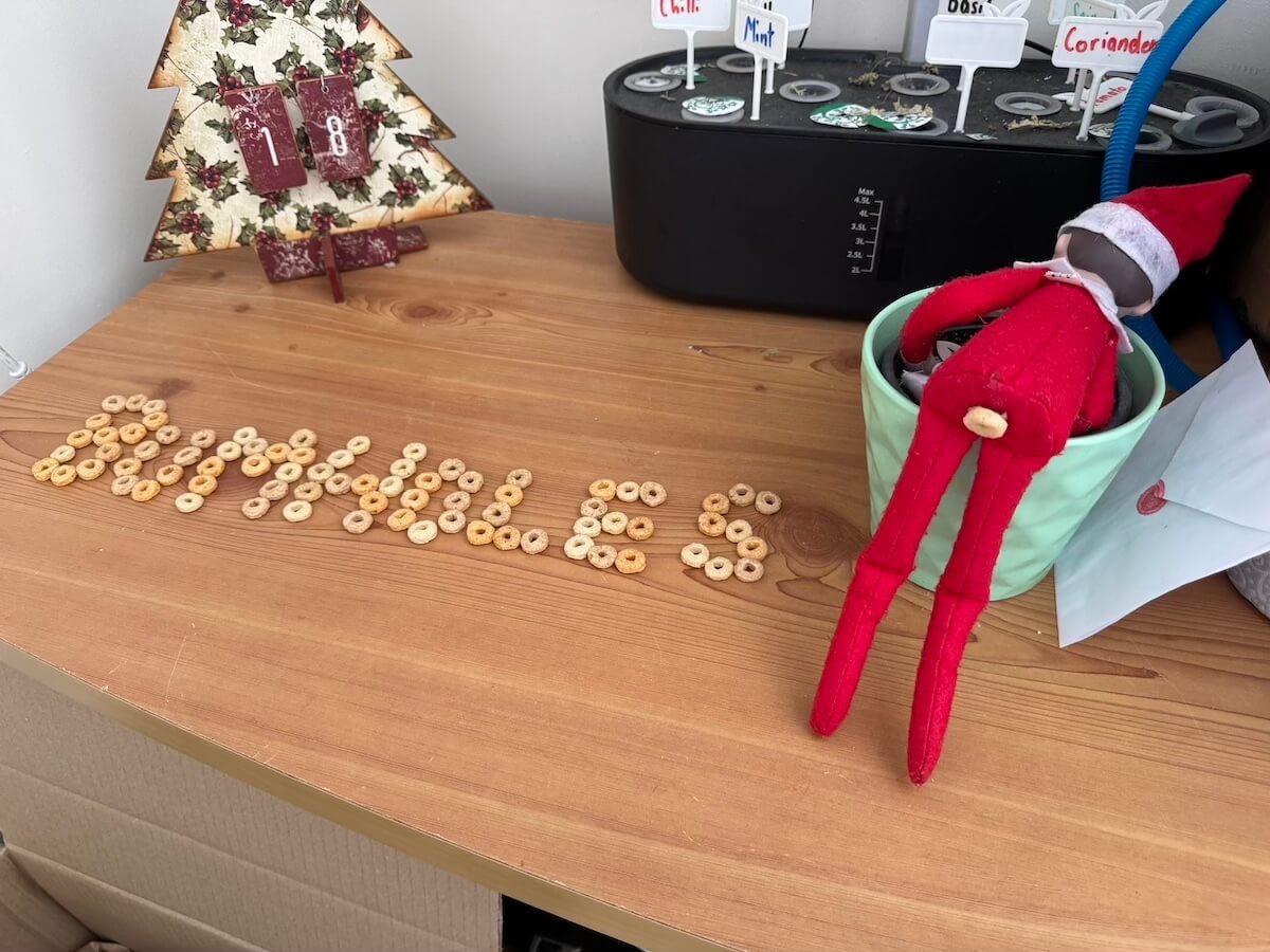 elf on the shelf bumholes with cheerios.