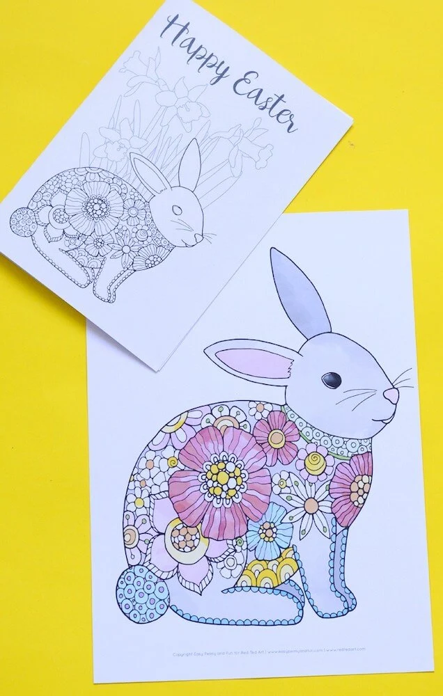 Printable easter bunny colouring page