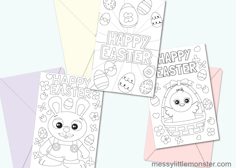 Happy easter colouring pages