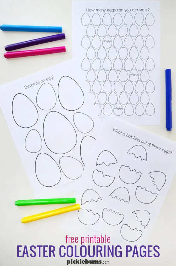 Easter egg colouring sheets