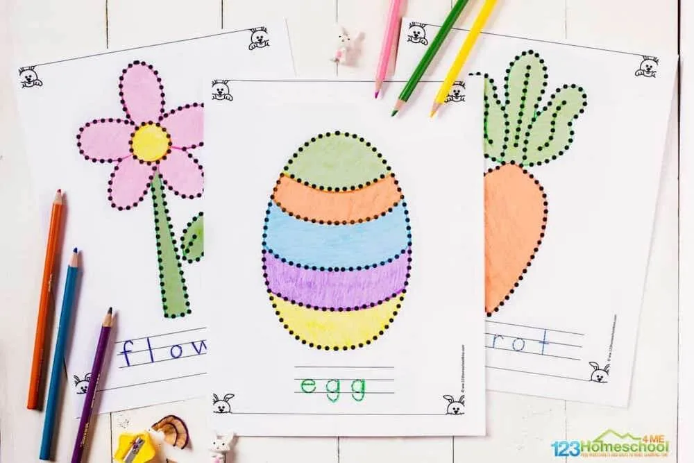 Spelling easter colouring pages