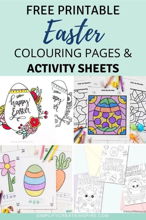 free pirntable easter colouring pages & activity sheets