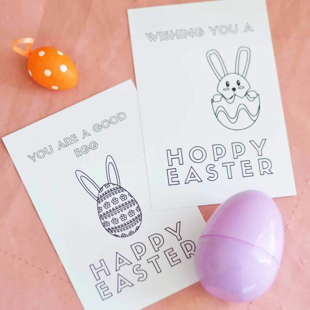 Printable easter colouring in cards