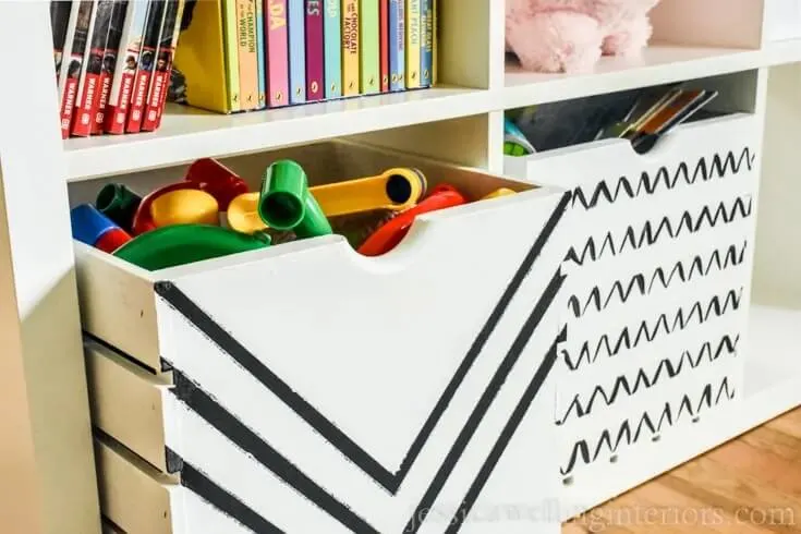 Painted wooden storage tubs