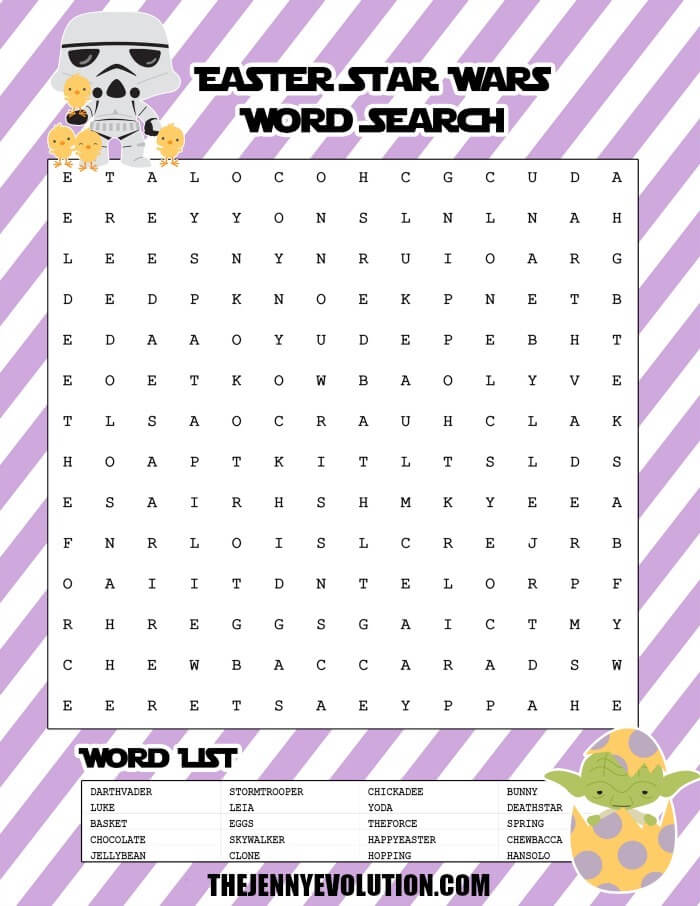 Star wars easter word search