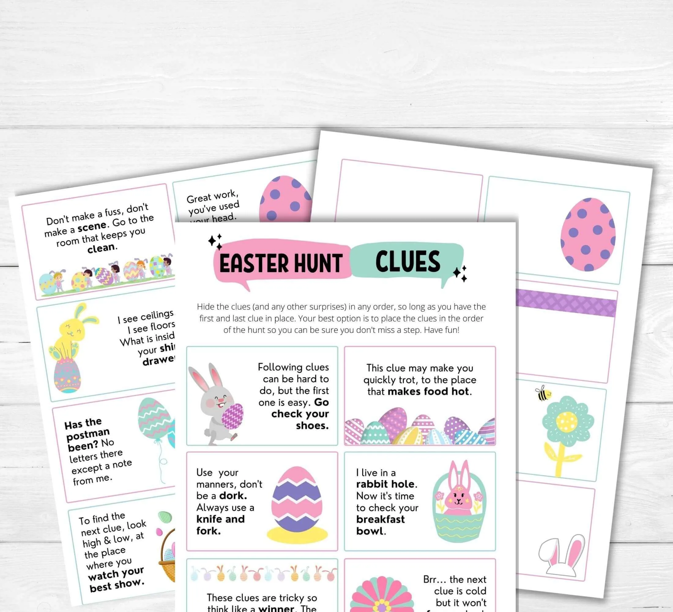 Awesome Easter Egg Hunt Ideas For Kids Adults Free Printable Clues Simplify Create Inspire