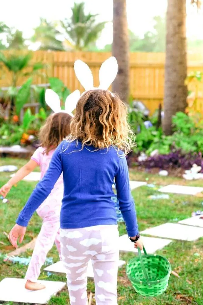 Kids on an easter egg hunt