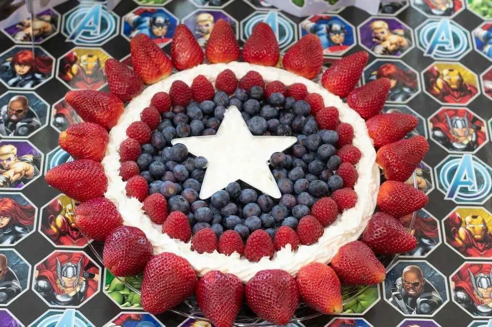 Captain america fruit platter