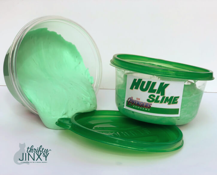 Diy hulk slime party favour