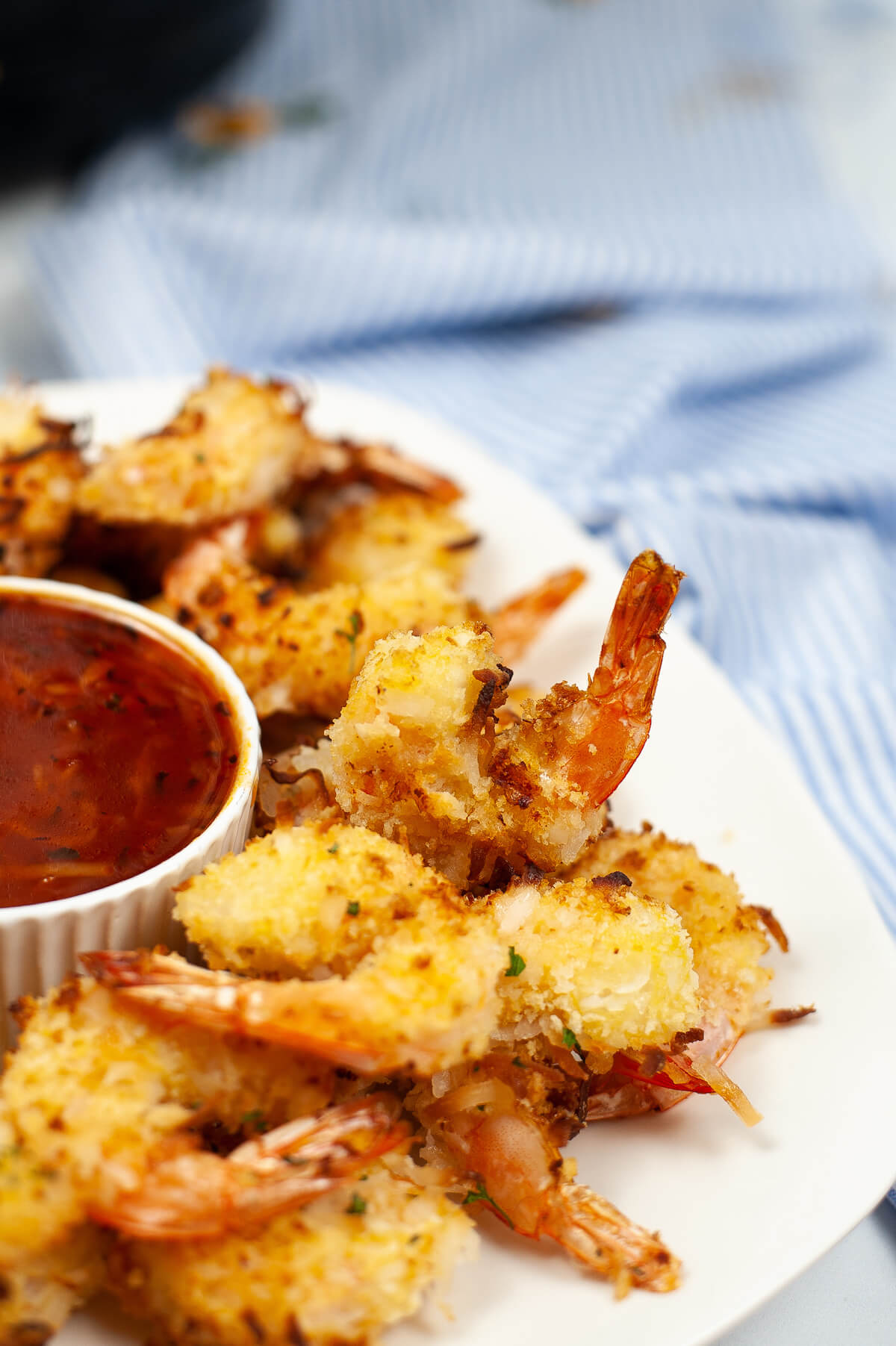 Air fryer coconut prawns with homemade dipping sauce