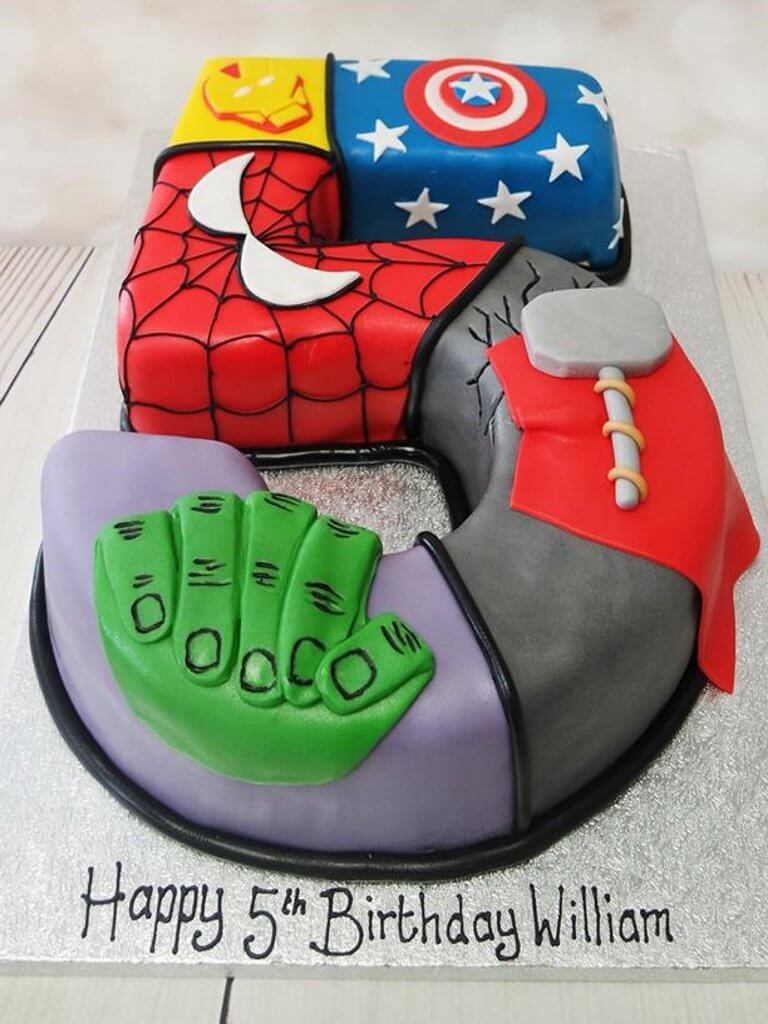 5th birthday avengers cake