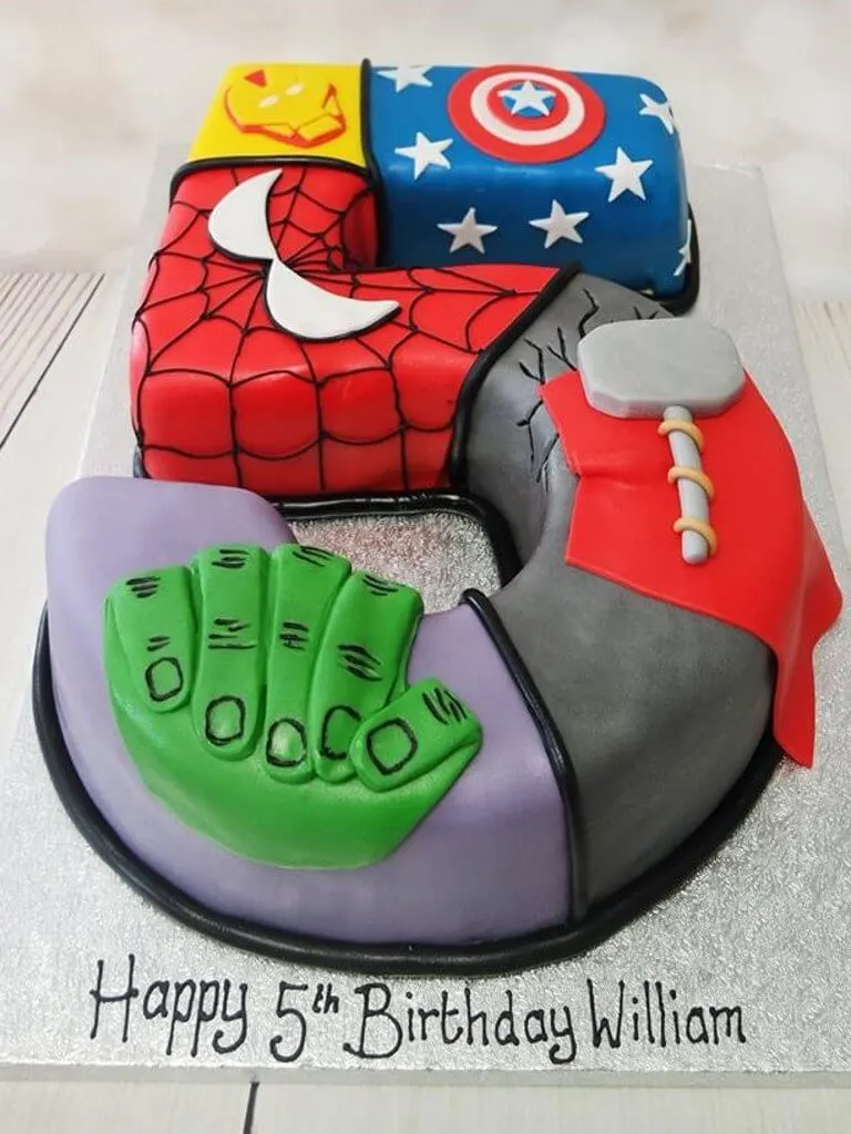 5th birthday avengers cake
