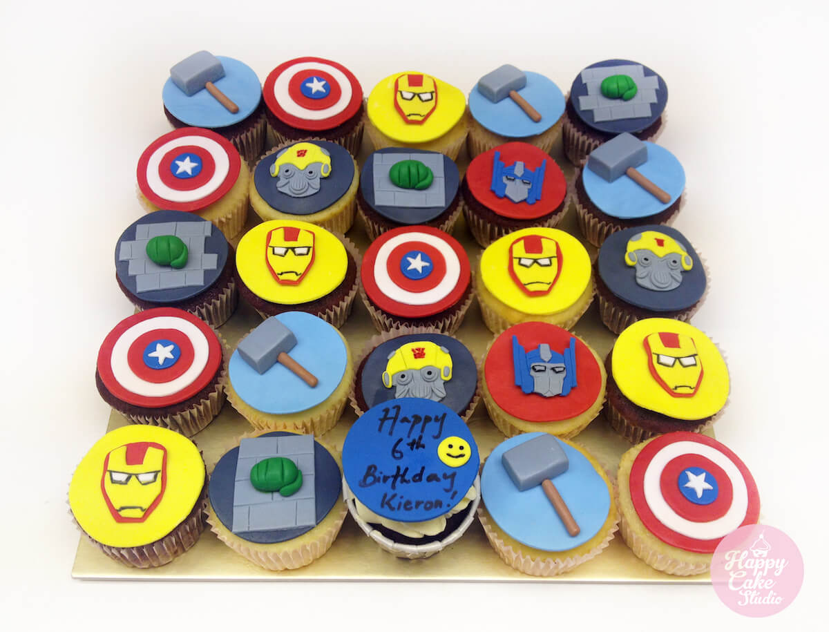 Marvel avengers cupcakes for birthday party
