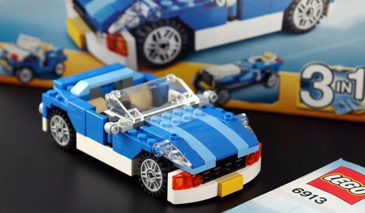Lego car on shelf