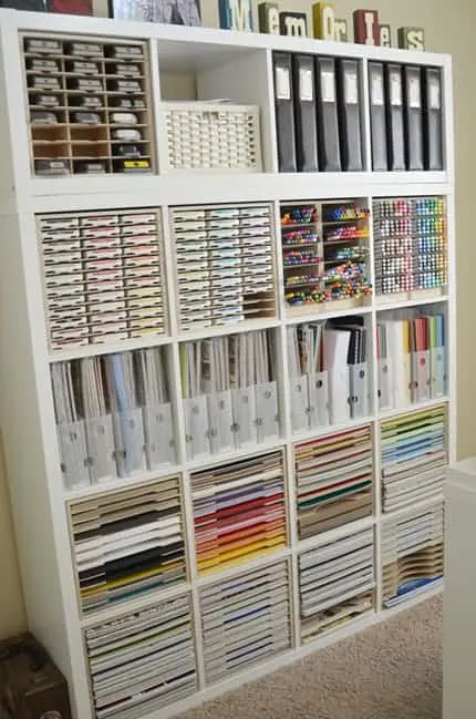 Craft room storage for scrapbooking